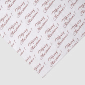 Mousseline Joyeux Noël! Papier Tissus Red Script Holiday (Détail)