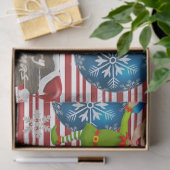 Mousseline Joyeux Noël Tissu Papier Elf (Cadeau)