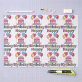 Mousseline Joyeux papier de tissus d'anniversaire (Artisanat)