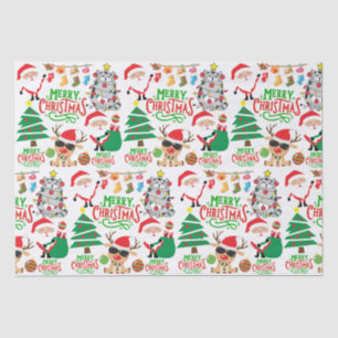 Mousseline Joyeux papier d'enveloppement de fête de Noël