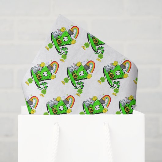 Mousseline Joyeux Saint-Patrick Lapin Papier Mouchoir (Sac cadeau)