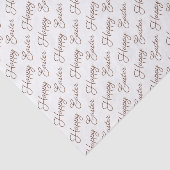 Mousseline Joyeux script de Pâques Brown sur papier Tissu Bla (Détail)