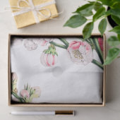 Mousseline La fleur rose et blanche pulvérise le papier de (Cadeau)