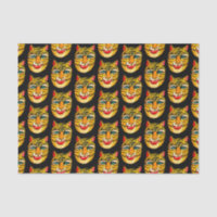Laugher Tiger Aquarelle Motif Tissu Papier