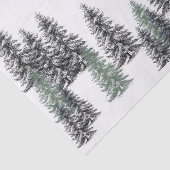 Mousseline Le pin noir vert des sapins sur le papier blanc (Détail)