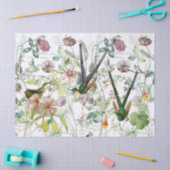 Mousseline Le trèfle d'oiseaux de colibri fleurit le papier (Artisanat)