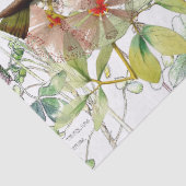 Mousseline Le trèfle d'oiseaux de colibri fleurit le papier (Détail)