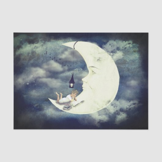 Mousseline Lecture sur le papier de tissus de la lune (Recto)
