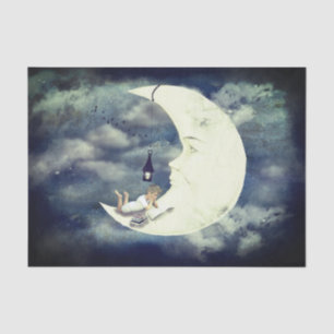 Mousseline Lecture sur le papier de tissus de la lune