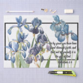 Mousseline Les fleurs bleues d'iris ont sauvé le papier de (Artisanat)