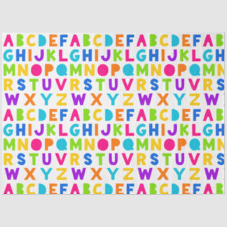 Mousseline Lettre arc-en-ciel Alphabet papier Tissu