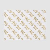 Mousseline Lettre d'or M Monogramme Papier Tissu (Recto)