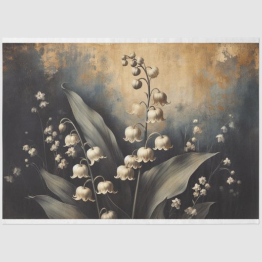 Mousseline Lilly de la Vallée Découpage Tissu Papier (Recto)