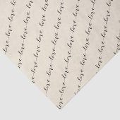 Mousseline Love Classic Script Chic Calligraphie Tissu Papier (Détail)