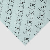 Mousseline Love & Merci Script Calligraphie Chic Tissu Papier (Détail)
