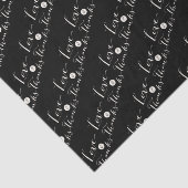 Mousseline Love & Merci Script Calligraphie Chic Tissu Papier (Détail)