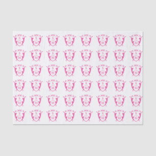 Mousseline Magenta de papier de monogramme de crête