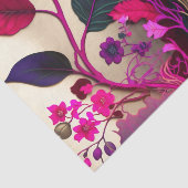 Mousseline MAGENTA WILD papier découpage à fleurs roses (Détail)