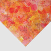 Mousseline marbre orange alcool encre de fabrication papier d (Détail)