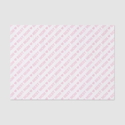 Mousseline Meilleure maman rose pâle sur papier de tissus bla (Recto)