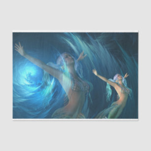 Mousseline Mermaid Dreams Decoupage papier de papier de fond