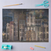 Mousseline Modèle de ville 3 Document de papier de découpage (Artisanat)