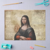 Mousseline Mona Lisa avec da Vinci Notes Papier Tissu (Artisanat)
