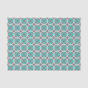 Mousseline Motif Cercle Avec Papier Tissu Turquoise