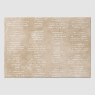 Mousseline Mots de machine à écrire du dictionnaire Papier à