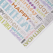 Mousseline Multicolor Bonne Typographie Anniversaire Papier T (Détail)