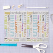 Mousseline Multicolor Bonne Typographie Anniversaire Papier T (Artisanat)