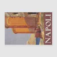 Napoli Travel Poster Decoupage Tissu Papier