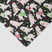 Mousseline Noël Chiens des Pyrénées Chiens Tissus Papier (Détail)