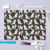 Mousseline Noël Chiens des Pyrénées Chiens Tissus Papier (Artisanat)