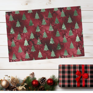 Mousseline Noël Glam Papier Aluminium Regard Arbres Rouge Ver