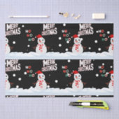 Mousseline Noël Le papier Tissu Snowman (Artisanat)