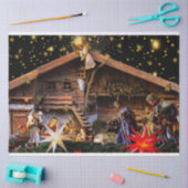 Mousseline Noël Nativité Manger 4 Découpage Tissu papier (Artisanat)