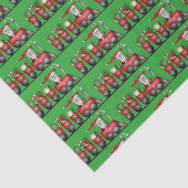 Mousseline Noël Père Noël Train Vacances papier (Détail)
