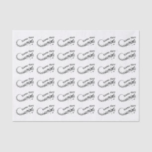 Mousseline Noir Blanc Personnalisé Musique Note Tissu Papier