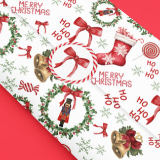 Mousseline Noisettes de Noël Stockage papier de tissus rouges