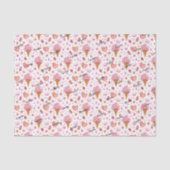 Mousseline Nom, (3) Feuilles de papier de tissus, Fleurs d'Hy (Recto)