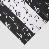 Mousseline Notes musicales noires et blanches - Papier de tis (Détail)