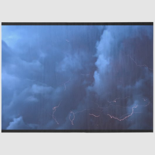 Mousseline Nuages Ciel de nuit Éclairage Découpage Papier Tis (Recto)