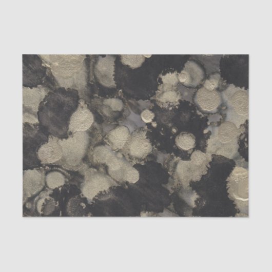 Mousseline Nuances de papier de tissus noir et or (Recto)