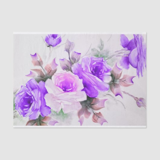 Mousseline Nuances de papier tissus Roses violet (Recto)