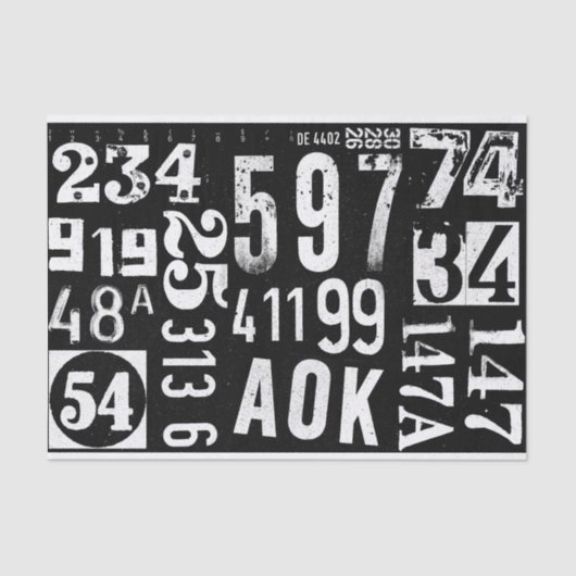 Mousseline Numéros papier pour le découpage et le collage des (Recto)