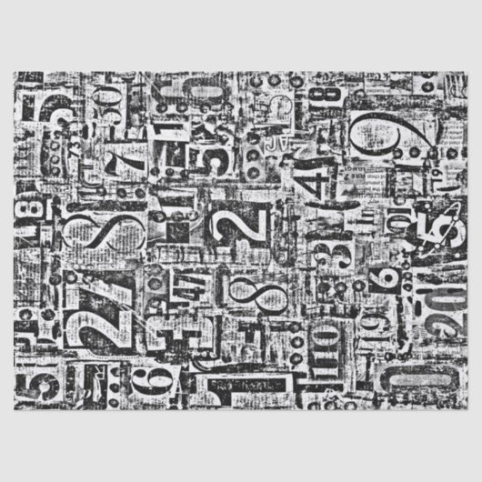 Mousseline Numéros Tissu ou papier découpage (Recto)