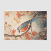 Mousseline Oiseau dans les fleurs 6 Papier de découpage (Recto)