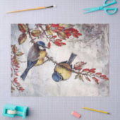 Mousseline Oiseaux d'automne 4 Papier de fond de découpage (Artisanat)