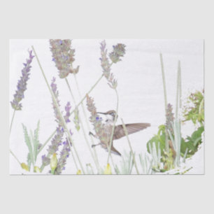 Mousseline Oiseaux de colibri Fleurs de faune Papier de tissu